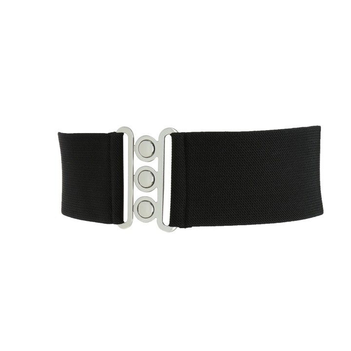 women's elastic wide belt with a 3-button buckle, GLORIA Made in France