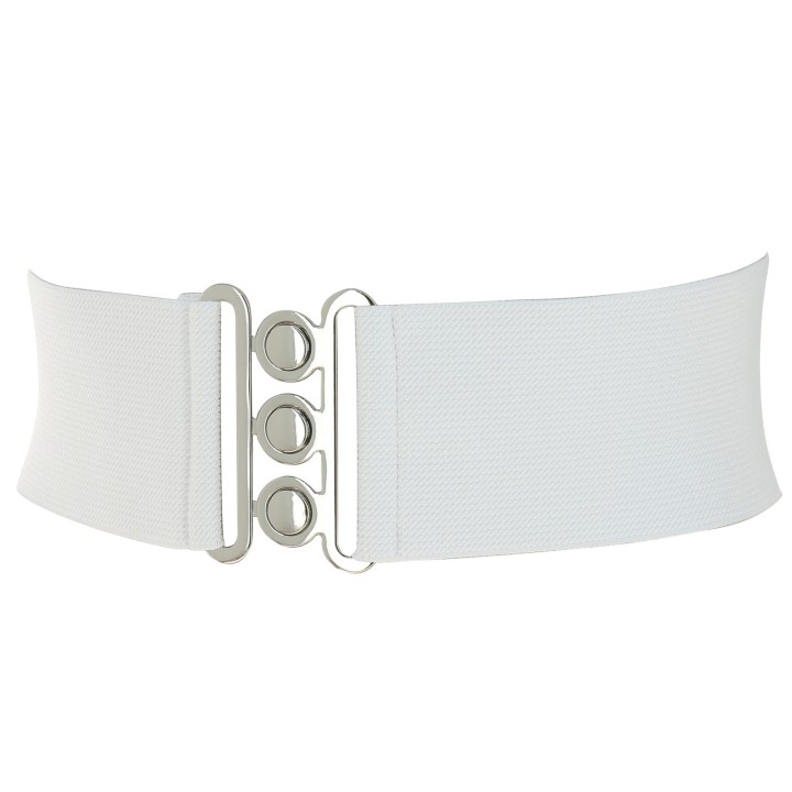women's elastic wide belt with a 3-button buckle, GLORIA Made in France
