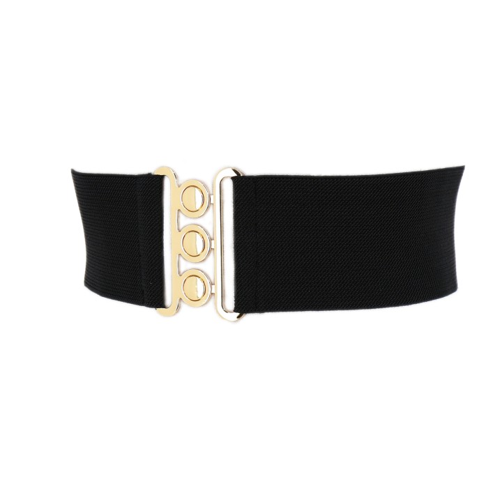 women's elastic wide belt with a 3-button buckle, GLORIA Made in France