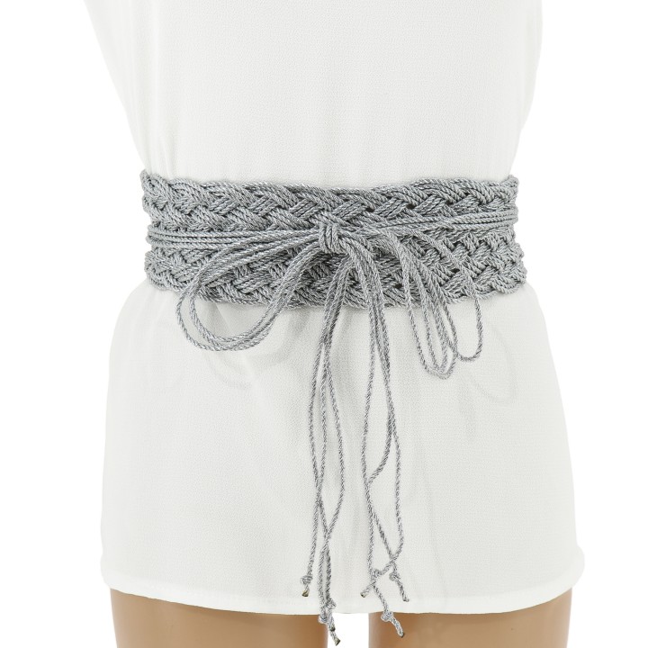 Wide Women braided Belt, Style Obi LILOU