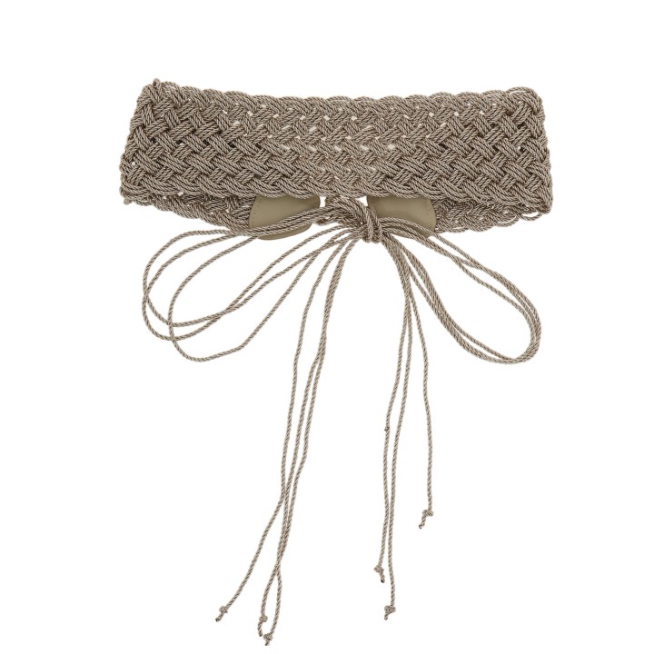 Wide Women braided Belt, Style Obi LILOU