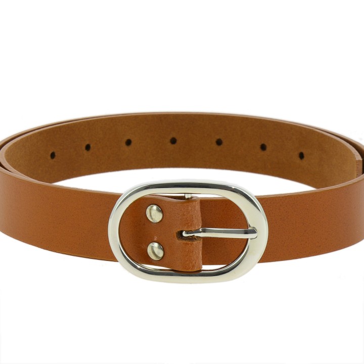 Women's Belt 1.2 Inches Width, Genuine Italian Leather, HENRIETTA, Made in France