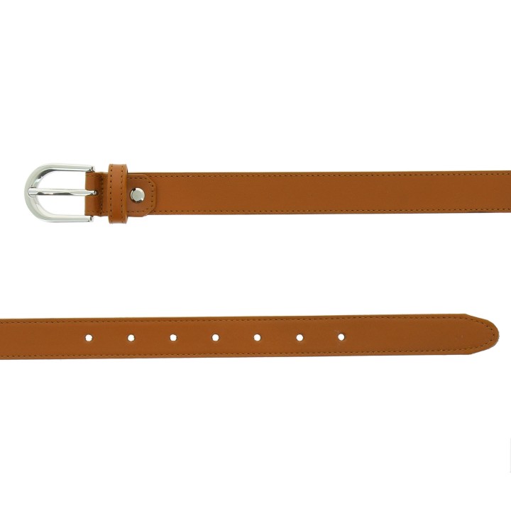 Cinturón para mujer en cuero italiano, LUNA, Fabricado en Francia