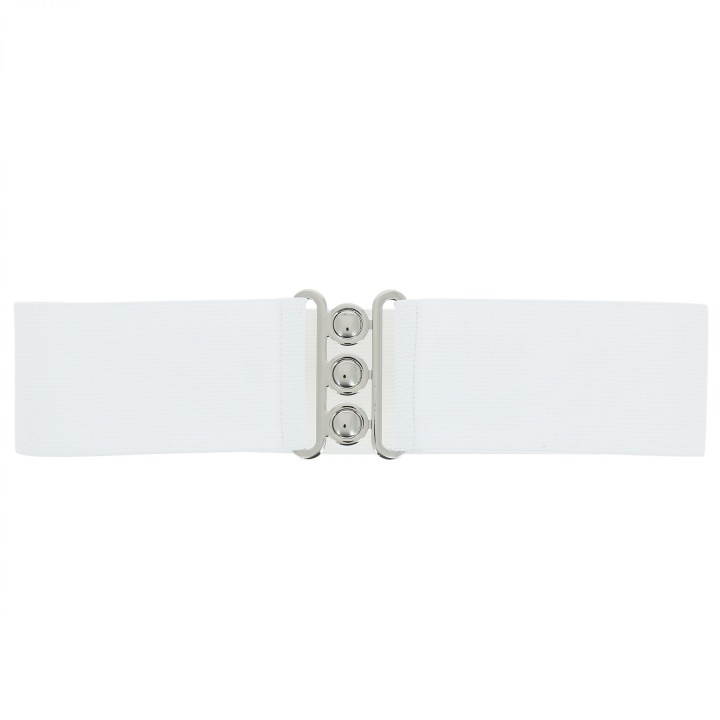 women's elastic wide belt with a 3-button buckle, GLORIA Made in France