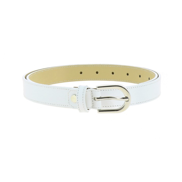 Cinturón para mujer en cuero italiano, LUNA, Fabricado en Francia