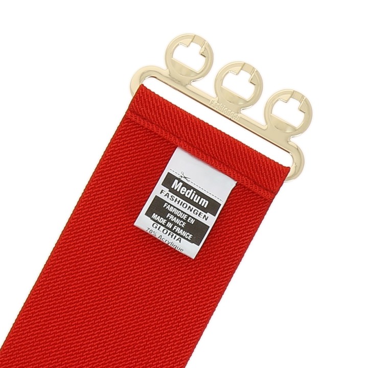 women's elastic wide belt with a 3-button buckle, GLORIA Made in France
