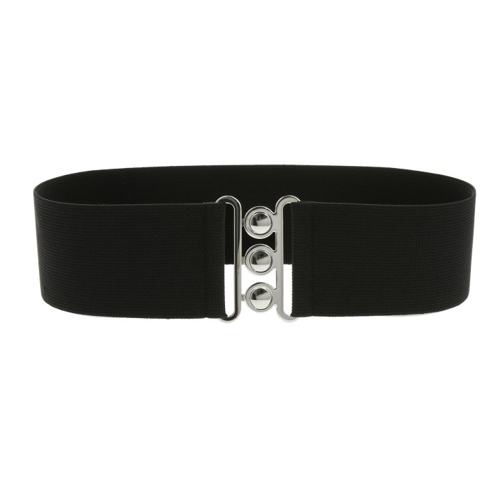 women's elastic wide belt with a 3-button buckle, GLORIA Made in France