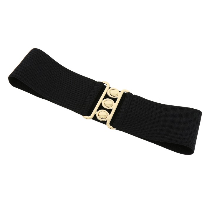 women's elastic wide belt with a 3-button buckle, GLORIA Made in France