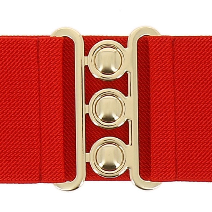 women's elastic wide belt with a 3-button buckle, GLORIA Made in France