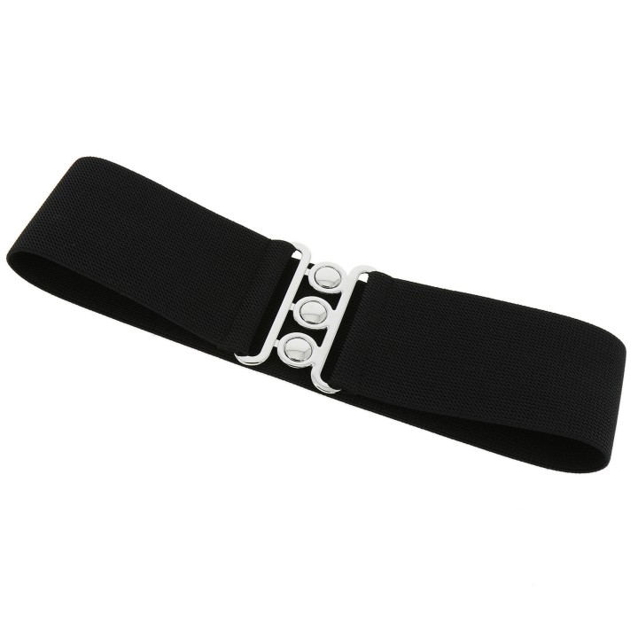 women's elastic wide belt with a 3-button buckle, GLORIA Made in France