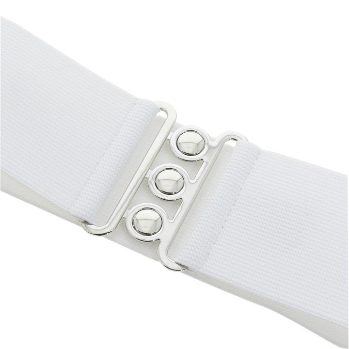 women's elastic wide belt with a 3-button buckle, GLORIA Made in France