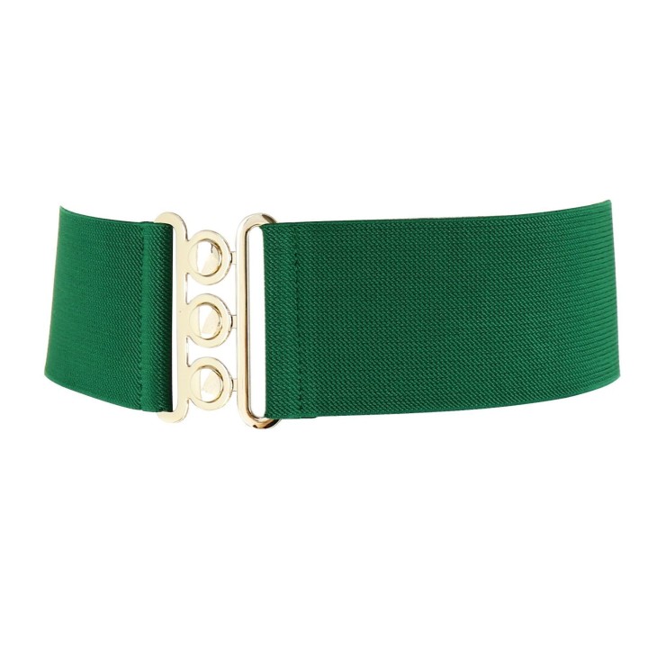women's elastic wide belt with a 3-button buckle, GLORIA Made in France