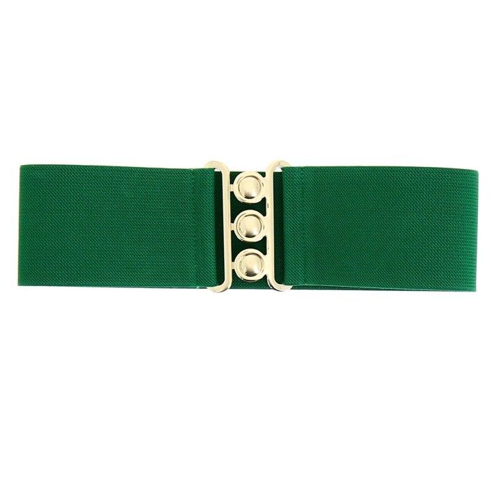 women's elastic wide belt with a 3-button buckle, GLORIA Made in France
