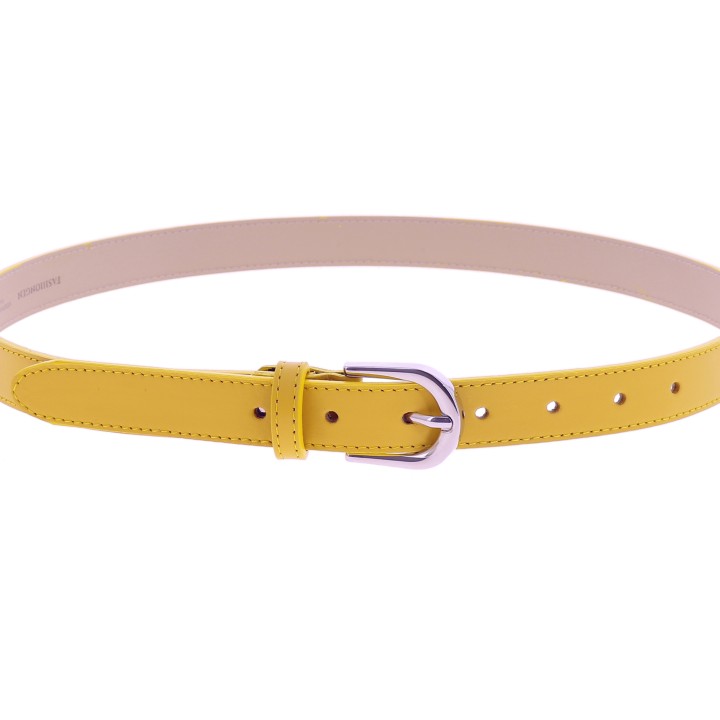 Cinturón para mujer en cuero italiano, LUNA, Fabricado en Francia