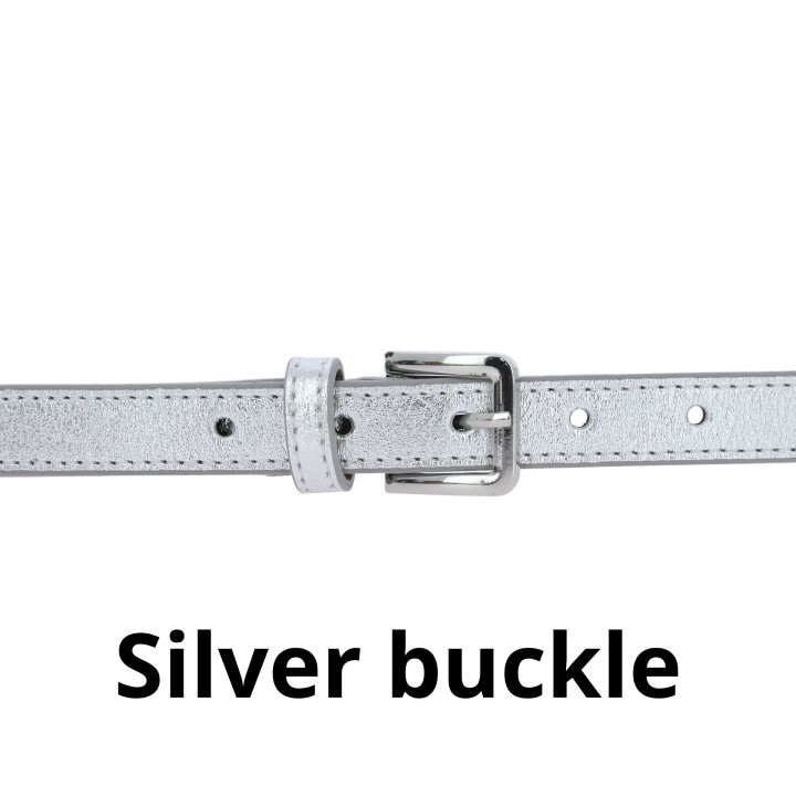 Cinturón de 2 cm cuero italiano genuino para las mujeres, LINDA