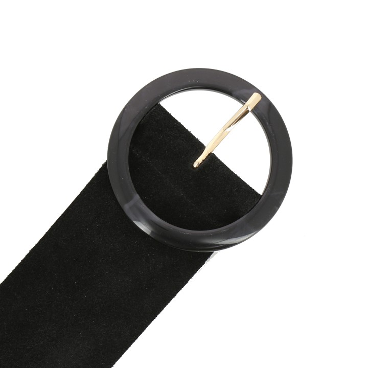 Wide women's belt in suede Made in FRANCE, ANETTE