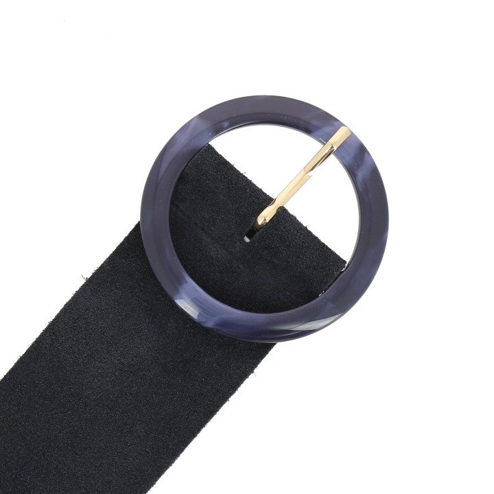Wide women's belt in suede Made in FRANCE, ANETTE