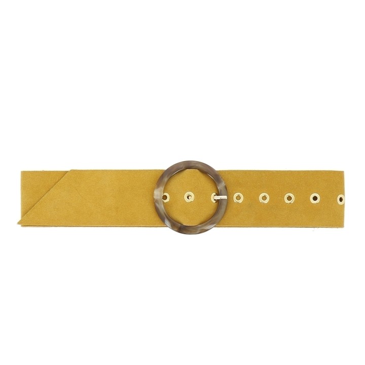 Wide women's belt in suede Made in FRANCE, ANETTE