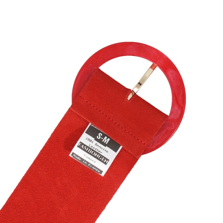 Wide women's belt in suede Made in FRANCE, ANETTE