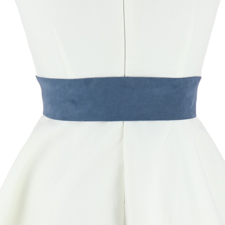 Wide women's belt in suede Made in FRANCE, ANETTE
