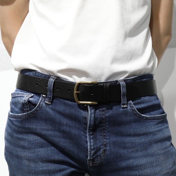 Vegetable tanned bull leather belt, for women and men, ALFONSA