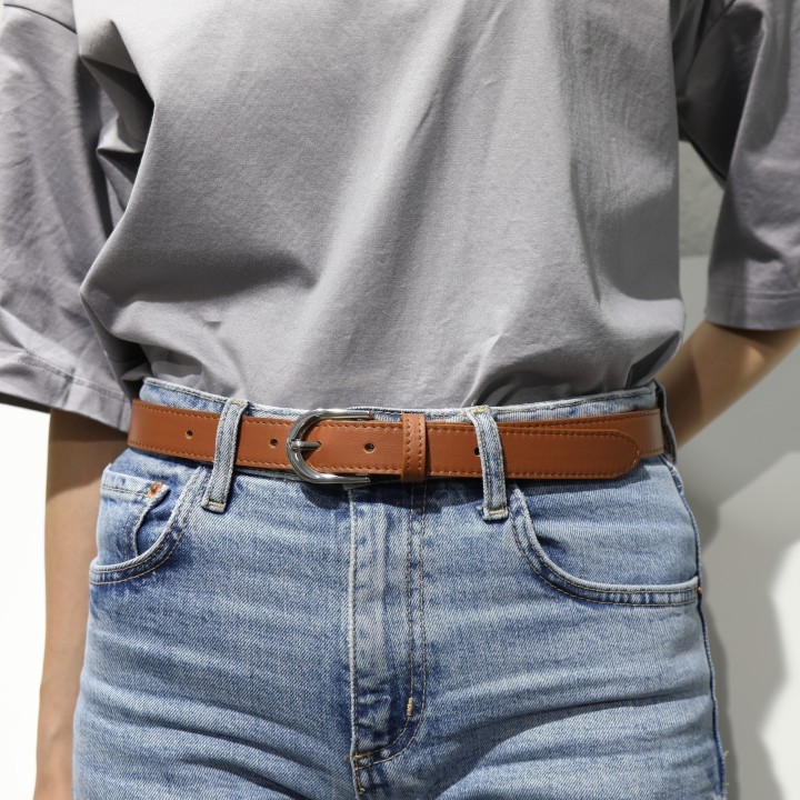 Cinturón para mujer en cuero italiano, LUNA, Fabricado en Francia