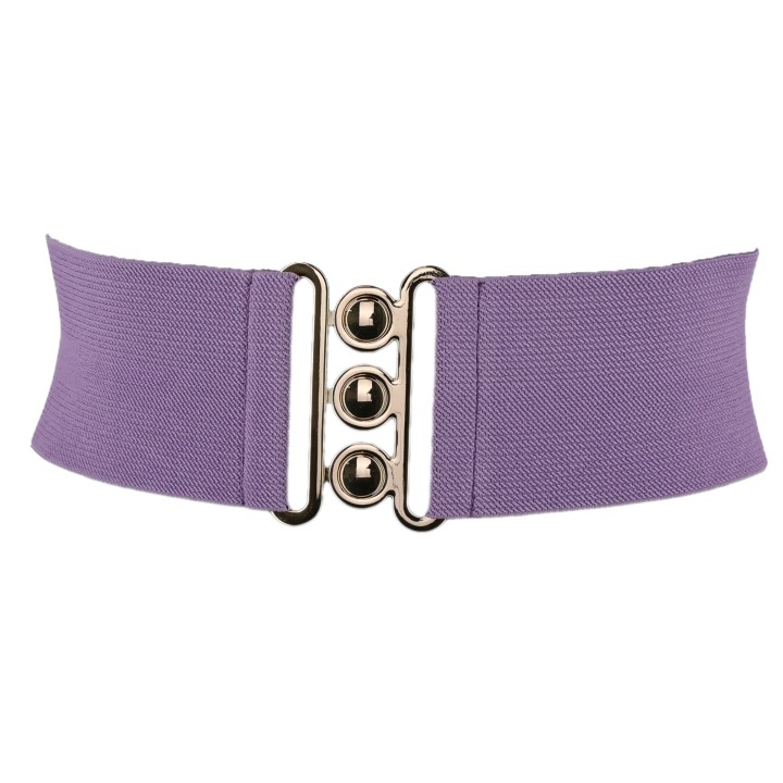 women's elastic wide belt with a 3-button buckle, GLORIA Made in France