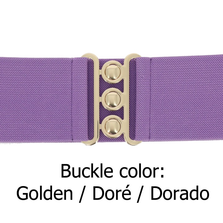 women's elastic wide belt with a 3-button buckle, GLORIA Made in France