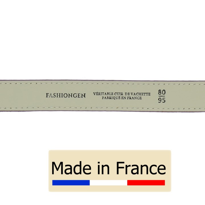 Women's belt in Italian leather, LUNA, Made in France