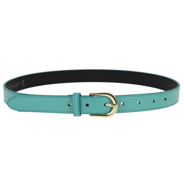 Cinturón para mujer en cuero italiano, LUNA, Fabricado en Francia