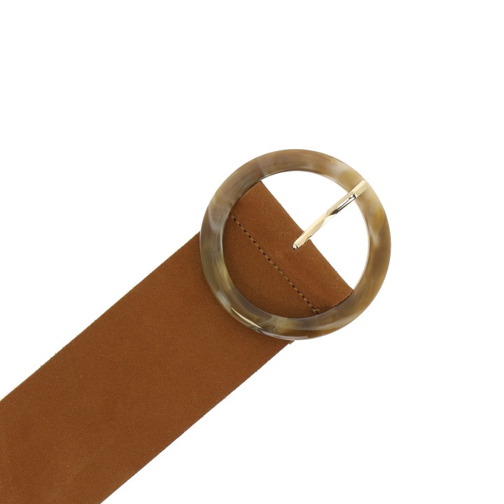 Wide women's belt in suede Made in FRANCE, ANETTE