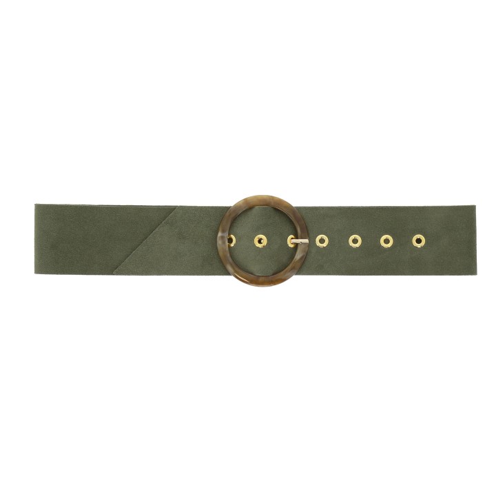 Wide women's belt in suede Made in FRANCE, ANETTE