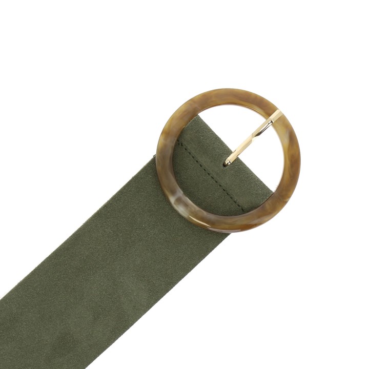Wide women's belt in suede Made in FRANCE, ANETTE