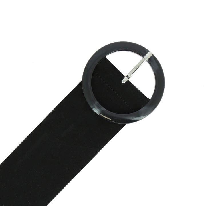 Women genuine Italian Suede Leather Belt, ANETTE, Made in France
