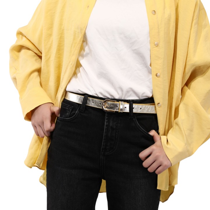 Women genuine Italian leather belt LUNA, Made in France