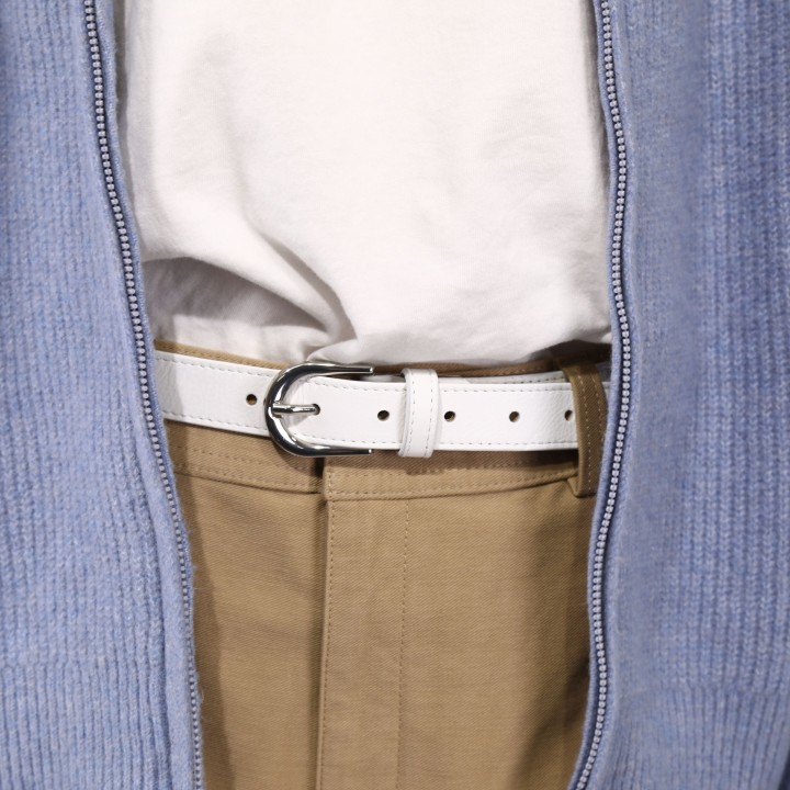 Cinturón para mujer en cuero italiano, LUNA, Fabricado en Francia